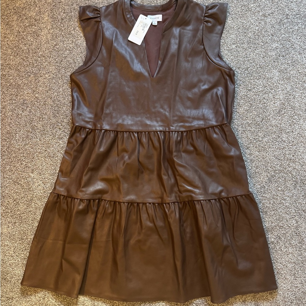 Evereve Chocolate Brown Tiered Dress